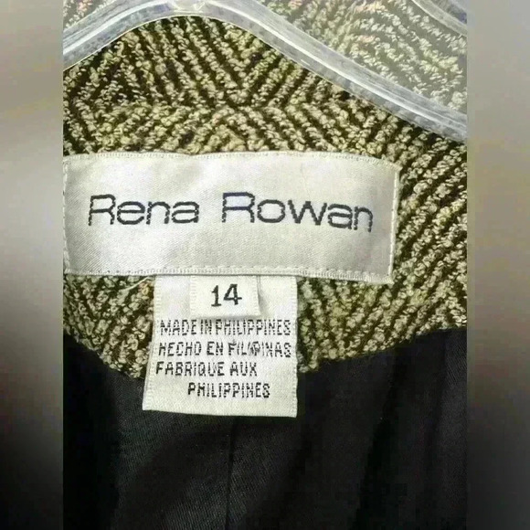 Rena Rowan VTG New Houndstooth Wool Blend Blazer Jacket Sz 14 Women Button Front - Picture 5 of 8